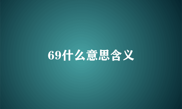 69什么意思含义