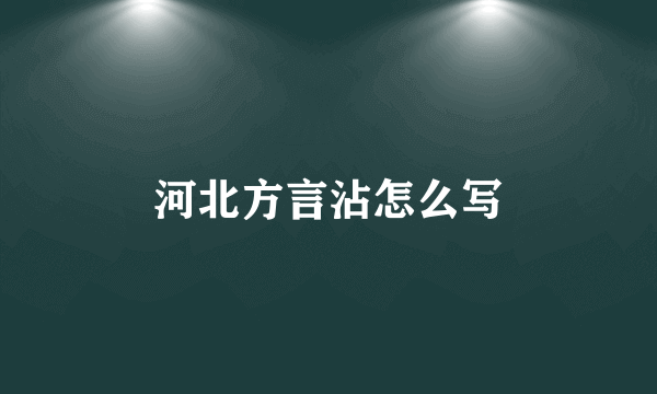 河北方言沾怎么写