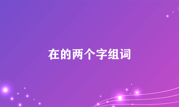 在的两个字组词