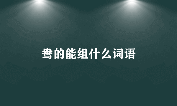 鸯的能组什么词语