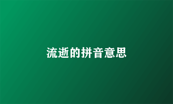 流逝的拼音意思