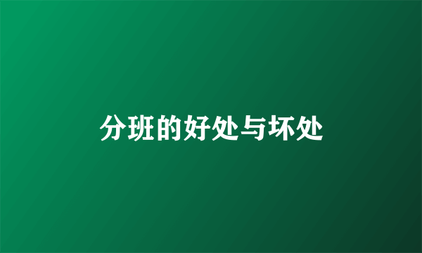 分班的好处与坏处