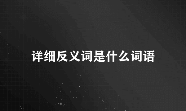 详细反义词是什么词语