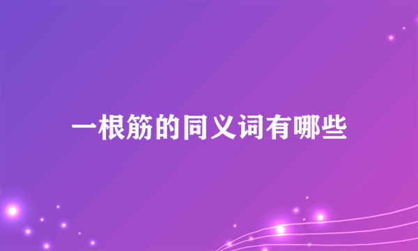 一根筋的同义词有哪些
