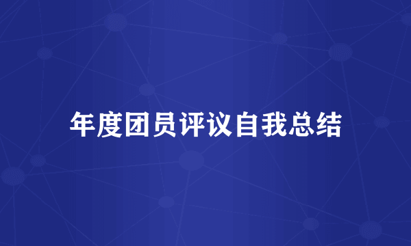 年度团员评议自我总结