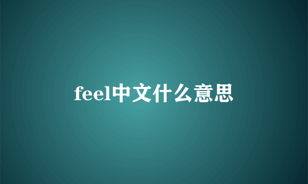 feel中文什么意思