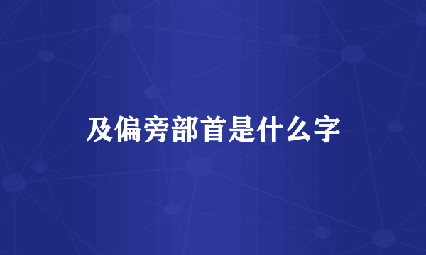 及偏旁部首是什么字