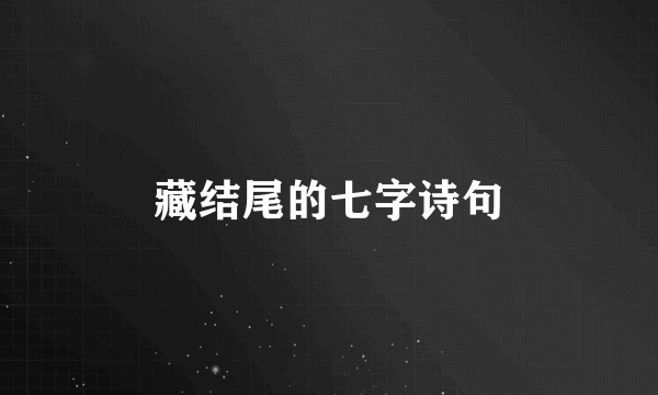 藏结尾的七字诗句