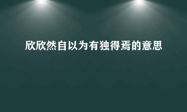 欣欣然自以为有独得焉的意思