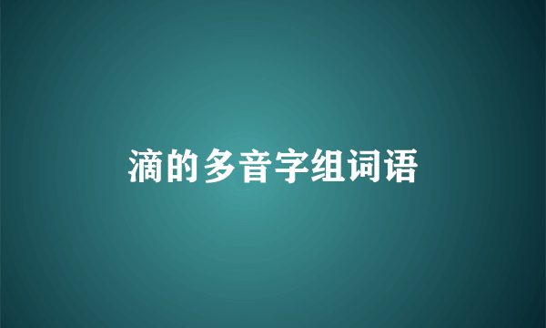 滴的多音字组词语