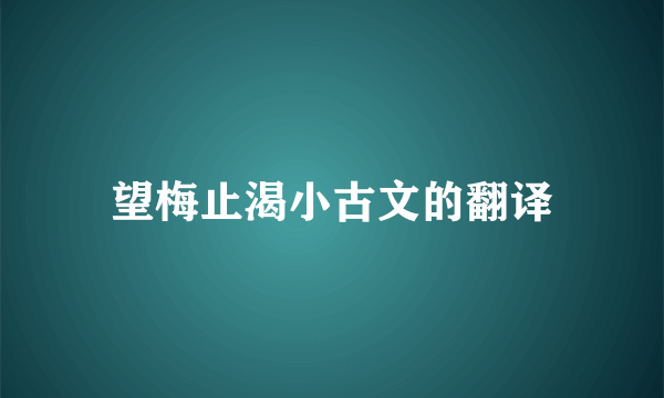 望梅止渴小古文的翻译