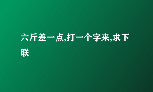 六斤差一点,打一个字来,求下联