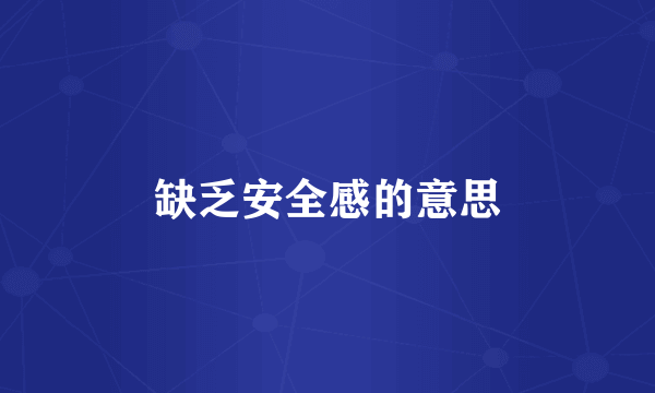 缺乏安全感的意思