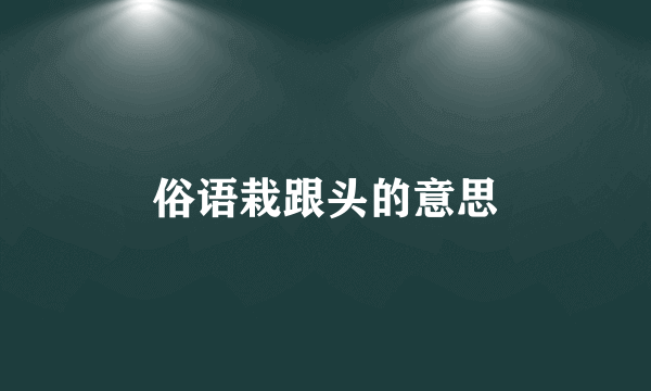 俗语栽跟头的意思