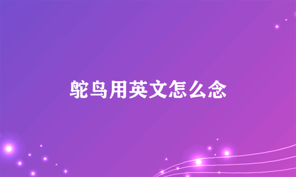 鸵鸟用英文怎么念