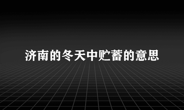 济南的冬天中贮蓄的意思