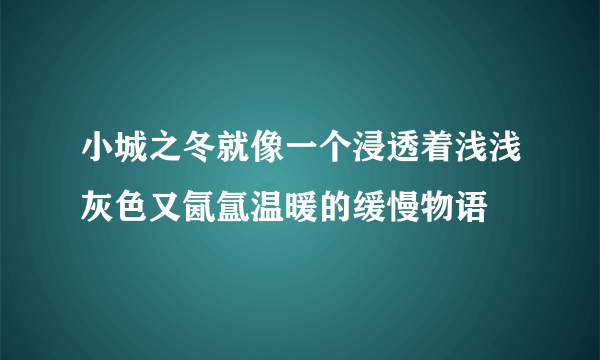 小城之冬就像一个浸透着浅浅灰色又氤氲温暖的缓慢物语