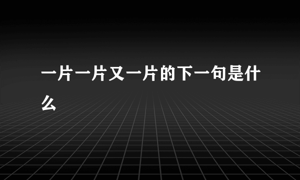 一片一片又一片的下一句是什么