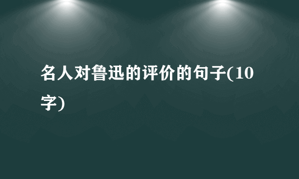 名人对鲁迅的评价的句子(10字)
