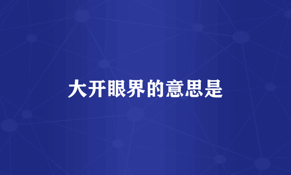 大开眼界的意思是