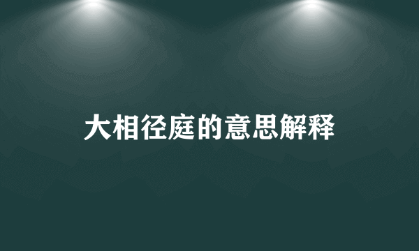 大相径庭的意思解释