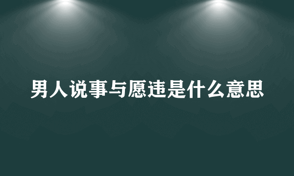 男人说事与愿违是什么意思