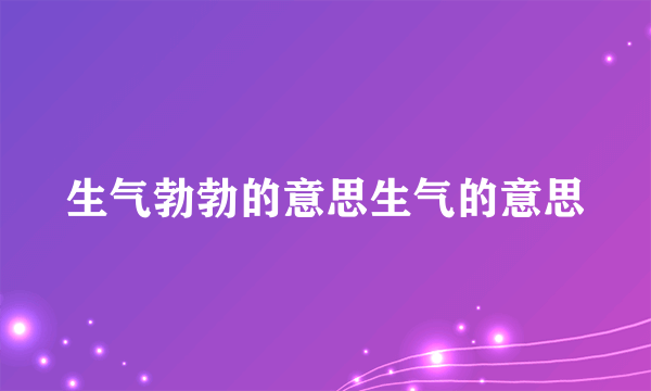 生气勃勃的意思生气的意思