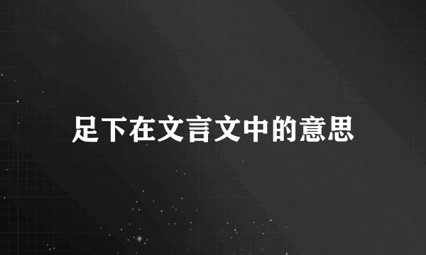足下在文言文中的意思