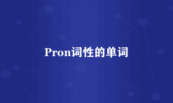 Pron词性的单词