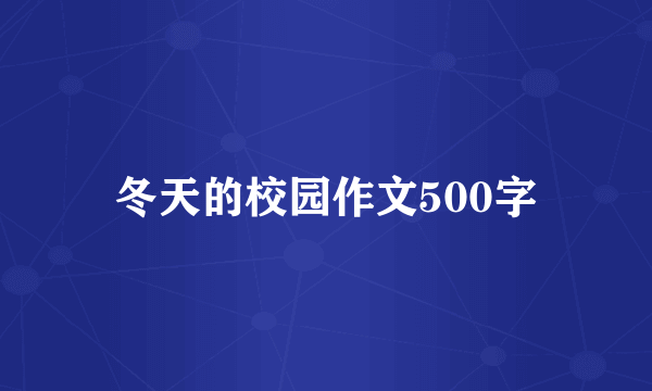 冬天的校园作文500字