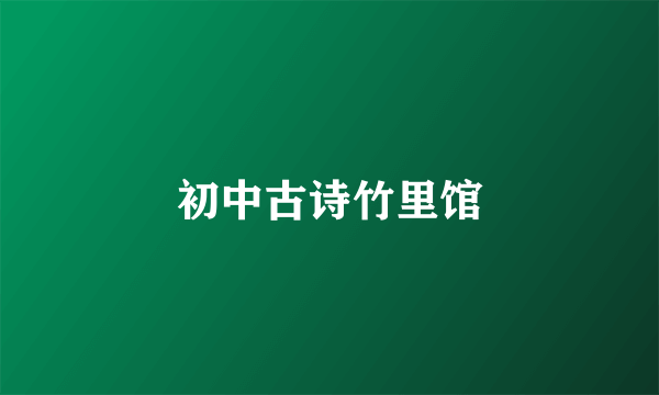 初中古诗竹里馆