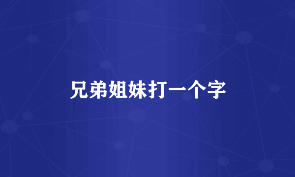 兄弟姐妹打一个字