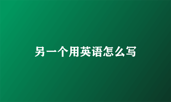 另一个用英语怎么写