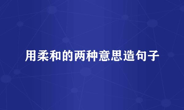 用柔和的两种意思造句子