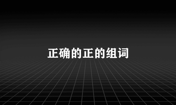正确的正的组词
