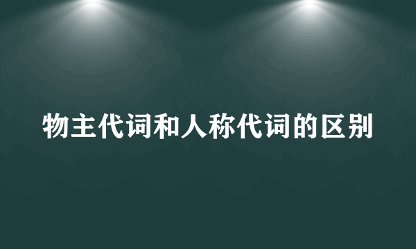 物主代词和人称代词的区别