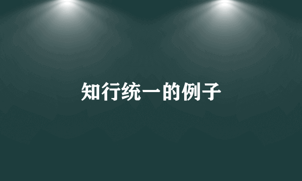 知行统一的例子