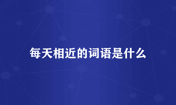每天相近的词语是什么