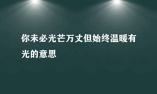 你未必光芒万丈但始终温暖有光的意思