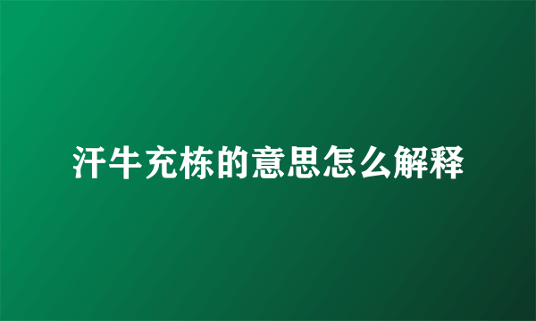 汗牛充栋的意思怎么解释