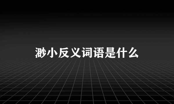 渺小反义词语是什么