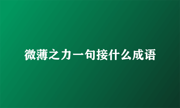 微薄之力一句接什么成语