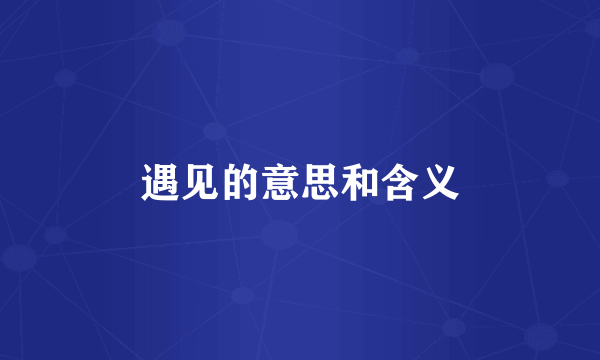 遇见的意思和含义
