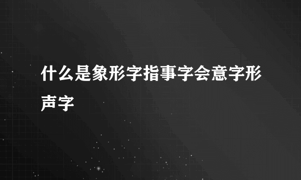 什么是象形字指事字会意字形声字