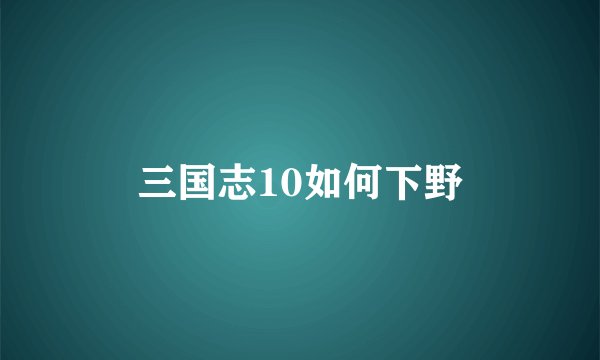 三国志10如何下野