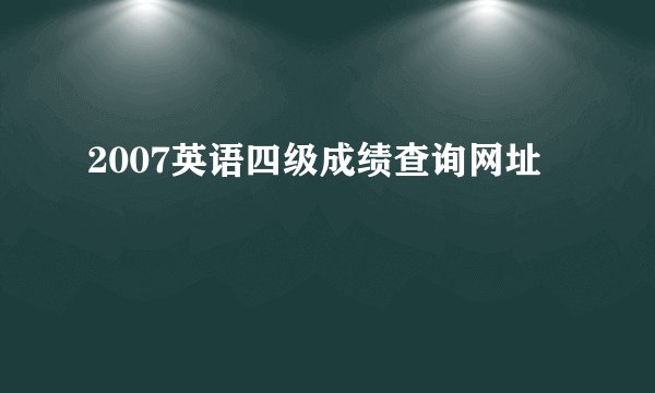 2007英语四级成绩查询网址