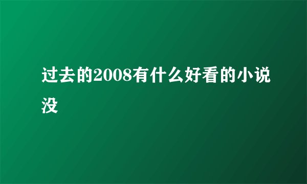 过去的2008有什么好看的小说没