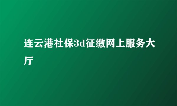 连云港社保3d征缴网上服务大厅