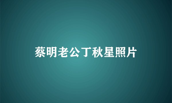 蔡明老公丁秋星照片