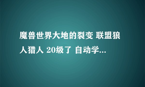 魔兽世界大地的裂变 联盟狼人猎人 20级了 自动学会了初级骑术 但是不知道在哪里买初级的坐骑